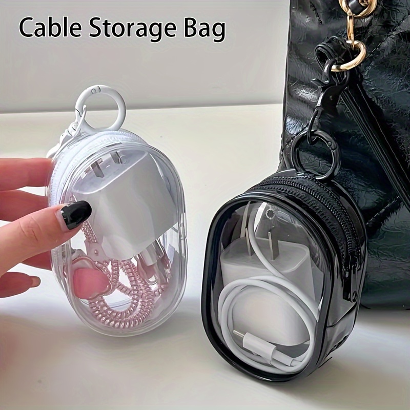 Cable Winder Keychain - Портативная мини-сумка на молнии для хранения